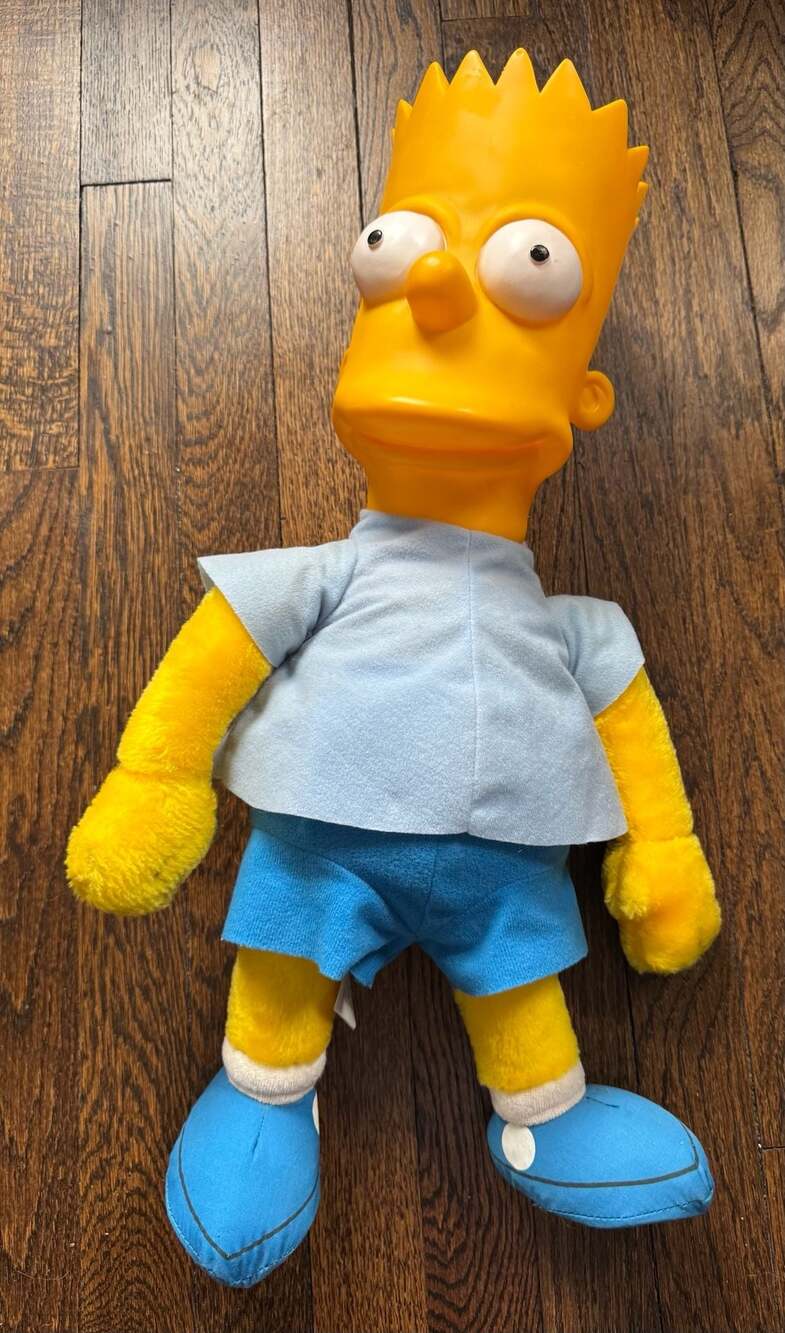 VINTAGE 1990 ACME Bart Simpson 21" Plush Doll with Vinyl Head The Simpsons